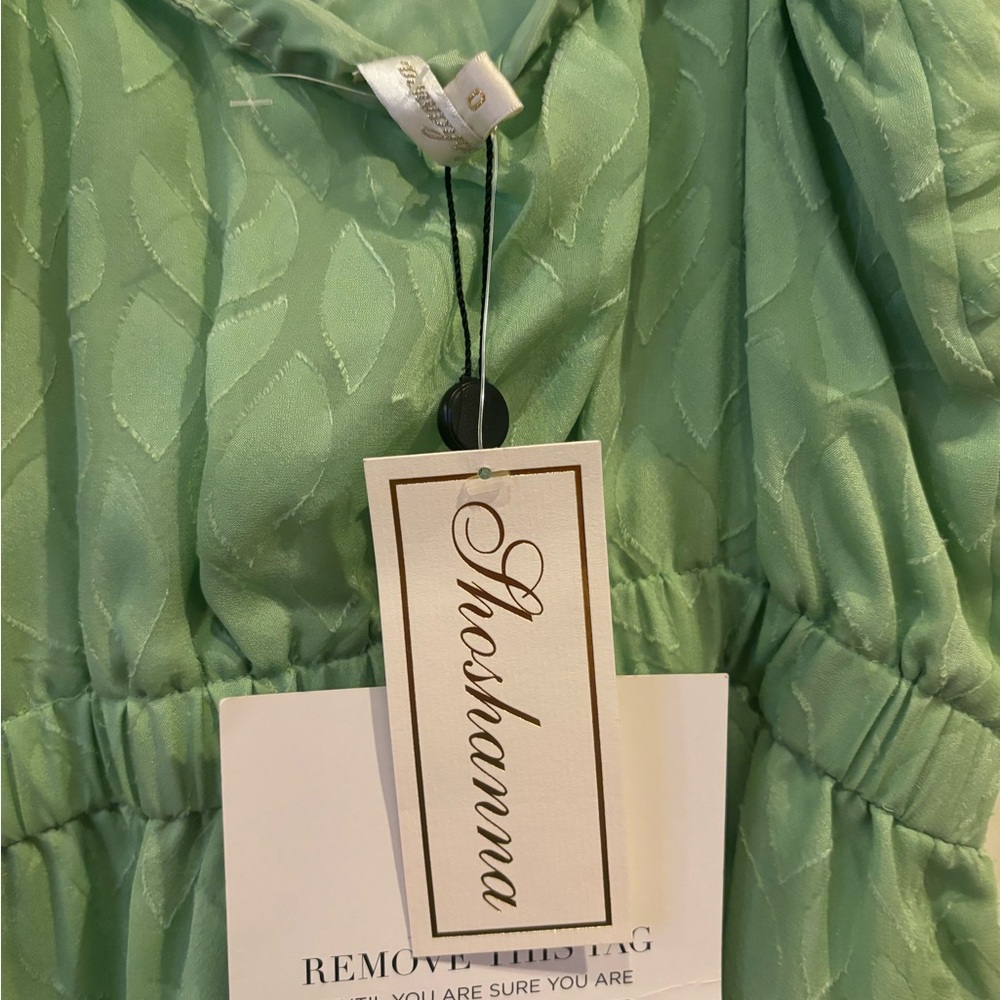 NWT spaghetti strap green shoshanna dress sz 0 - Picture 2 of 3